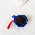 Occhiali da sole pieghevoli per bambini con montatura blu e stanghette rosse - Montatura Blu Reale Aste Rosse