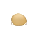Minimalist beige pebble-shaped acrylic clutch with gold chain strap in a modern oval design - Gold
