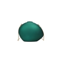 Dark green acrylic egg-shaped clutch bag with golden chain strap for women - Green