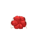 Mini sac bandoulière rouge en forme de fleur avec chaîne dorée pour femmes - Rouge