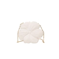 Mini sac bandoulière fleur blanche avec chaîne dorée pour femme style tendance - Blanc