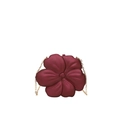 Mini pochette fleur bordeaux en acrylique avec chaîne dorée pour soirée et style chic - Bordeaux