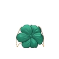 Mini green acrylic flower shaped crossbody bag with gold chain strap for women - Green