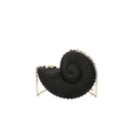 Chic black snail-shaped acrylic shell bag with golden chain and matte finish - Black