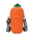Funny carrot-shaped crossbody bag with adjustable wide strap and unique cartoon design - Orange