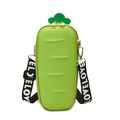 Creative bright green carrot-shaped crossbody box bag with LOVE logo strap and gold zipper - Green