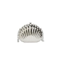 Sac de soirée chic en acrylique argenté en forme de coquille avec bandoulière à chaîne - Argenté