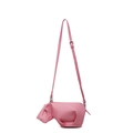 Graziosa borsa a tracolla rosa a forma di ippopotamo in pelle PU con tracolla regolabile - Rosa Rossa