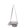 Borsa a tracolla ippopotamo grigio chiaro in ecopelle con cinturino regolabile - Grigio