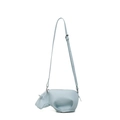 Sac bandoulière hippopotame bleu clair en cuir PU souple avec bandoulière réglable - Bleu