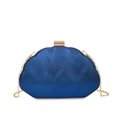 Pochette élégante en acrylique bleu foncé avec chaîne dorée pour soirées habillées - Bleu