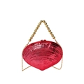 Borsa da sera rosa a forma di conchiglia con manico dorato e tracolla a catena - Rosa Rossa