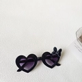 Kids heart-shaped sunglasses with black bow detail and purple gradient lenses - Black
