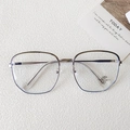 Occhiali argento oversize anti-luce blu con montatura in metallo e UV400 - Argento