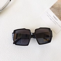 Classic black square frame kids sunglasses with UV400 protection and gradient lenses - Black