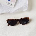 Kids' tortoise shell cat-eye sunglasses with square frame and UV400 polarized lenses - Leopard Print