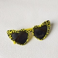 Occhiali da sole a cuore per bambini con montatura leopardata gialla e lenti UV400 - Leopardato Giallo