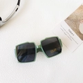Green translucent square kids sunglasses with UV400 protection and gradient lenses - Green