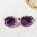 Lunettes de soleil pour enfants avec monture à carreaux violet et orange et verres violets - Violet (Carreaux)