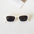 Kids vintage cream white rectangle sunglasses with UV400 protection and thick frames - Beige