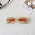 Occhiali da sole quadrati retrò con montatura beige trasparente e lenti arancioni - Bianco Gelatina Arancione Oceano