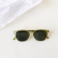 Retro olivgrüne quadratische Kinder-Sonnenbrille mit UV400-Schutz und mattem Finish - Grün