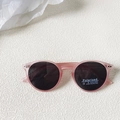 Rosa matte runde Kinder-Polarisationssonnenbrille mit UV400-Schutzgläsern - Rosa
