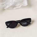 Black cat-eye sunglasses for kids with decorative silver studs and polarized lenses - Black Frame Grey Lens