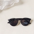 Mattschwarze runde polarisierte Kindersonnenbrille mit UV400-Schutz und CE-Zeichen - Mattschwarz