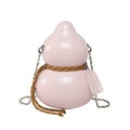 Borsa a tracolla moderna rosa chiaro a forma di zucca con corda e catena in metallo - Rosa