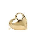 Bolso de corazón en acrílico dorado brillante con asa y correa de cadena metálica - Oro Claro