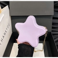 Joli sac bandoulière étoile violet clair avec chaîne dorée dans une boîte cadeau - Violet