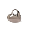 Bolso corazón de acrílico en gris metalizado con elegante correa de cadena - Negro de Humo