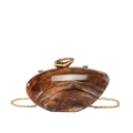 Brown marble pattern acrylic evening bag with a gold chain strap and top clasp - Brown (Marble Texture)