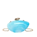 Sky blue marble acrylic pebble evening bag with gold chain strap and pebble clasp - Blue Marble