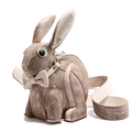 Sac bandoulière lapin mignon doré champagne métallisé avec oreilles 3D et un nœud - Fauve