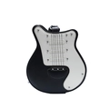 Borsa a tracolla unica a forma di chitarra in bianco e nero con borchie e stile punk - Nero