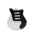 Borsa a tracolla a forma di chitarra in ecopelle bianca e nera con borchie argentate - Bianco Sporco