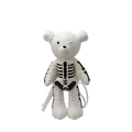 Gothic white skeleton bear backpack in synthetic leather with stitched bone patterns - White