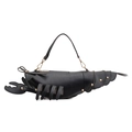 Borsa a tracolla nera a forma di aragosta con borchie dorate e cinturino rimovibile - Nero