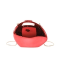 Sleek red metallic acrylic egg-shaped clutch bag with golden snake chain strap - Red