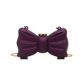 Mini sac à bandoulière violet en nœud mat avec une chaîne dorée élégante - Fuchsia