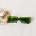 Occhiali da sole rettangolari verdi trasparenti con montatura rétro minimalista - Rettangolo Vintage Verde Trasparente (Qingqing 8)