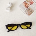 Lunettes de soleil vintage enfant avec monture noire et verres jaunes transparents - Monture Noire Verres Jaunes
