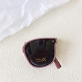 Dusty pink foldable kids sunglasses with UV400 protection and black tinted lenses - Bean Paste Purple