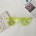 Occhiali da sole quadrati verde neon trasparenti con design retrò minimalista - Montatura Intera Quadrata di Moda Verde Fluorescente (Fluorescent Green 3)