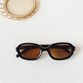 Lunettes de soleil rétro ovales pour enfants avec monture noire et verres UV400 - Monture Noire Verres Thé