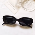Gafas de sol ovales negras clásicas con montura gruesa de estilo vintage minimalista - Negro y Gris
