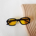 Lunettes de soleil ovales rétro enfant, monture noire et verres jaunes avec protection UV400 - Monture Noire Verres Jaunes