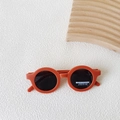 Kids round polarized sunglasses in matte orange with high-definition protective lenses - Orange
